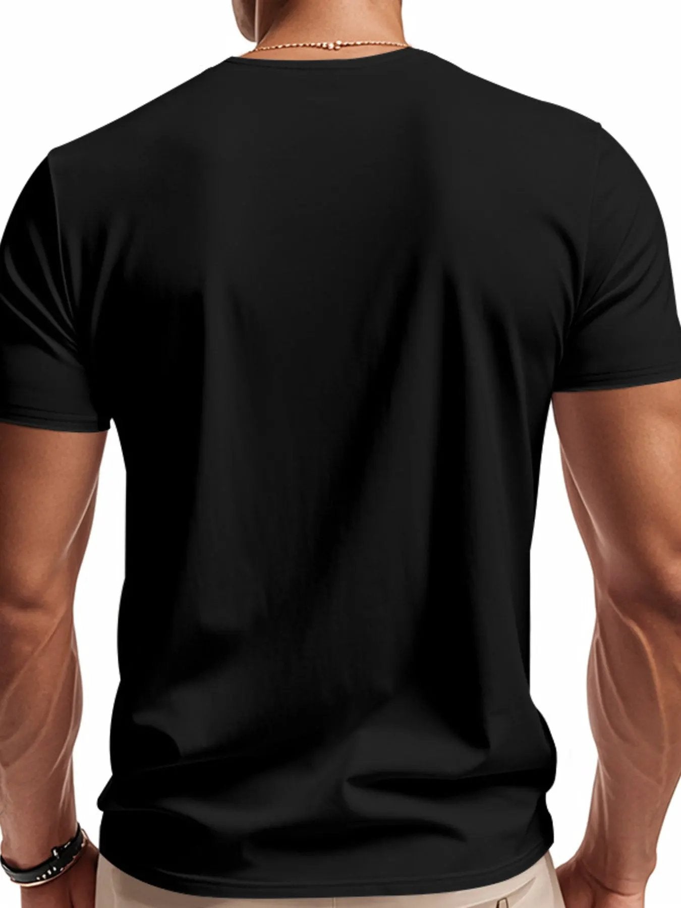 Men's Full Size Casual V-Neck Short Sleeve T-Shirt Plus Size by Trendsi