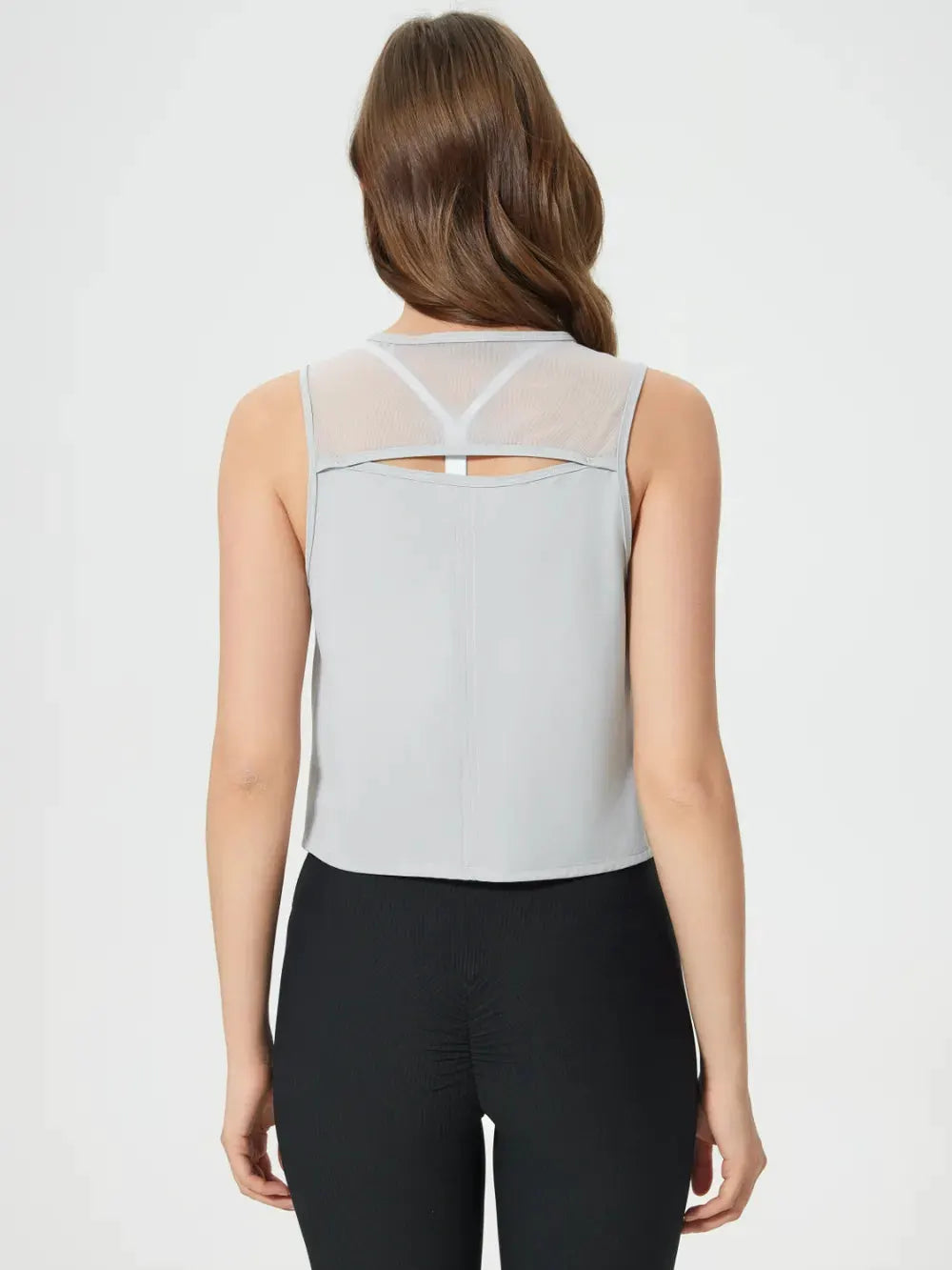 Millennia Round Neck Cropped Active Tank by Millennia