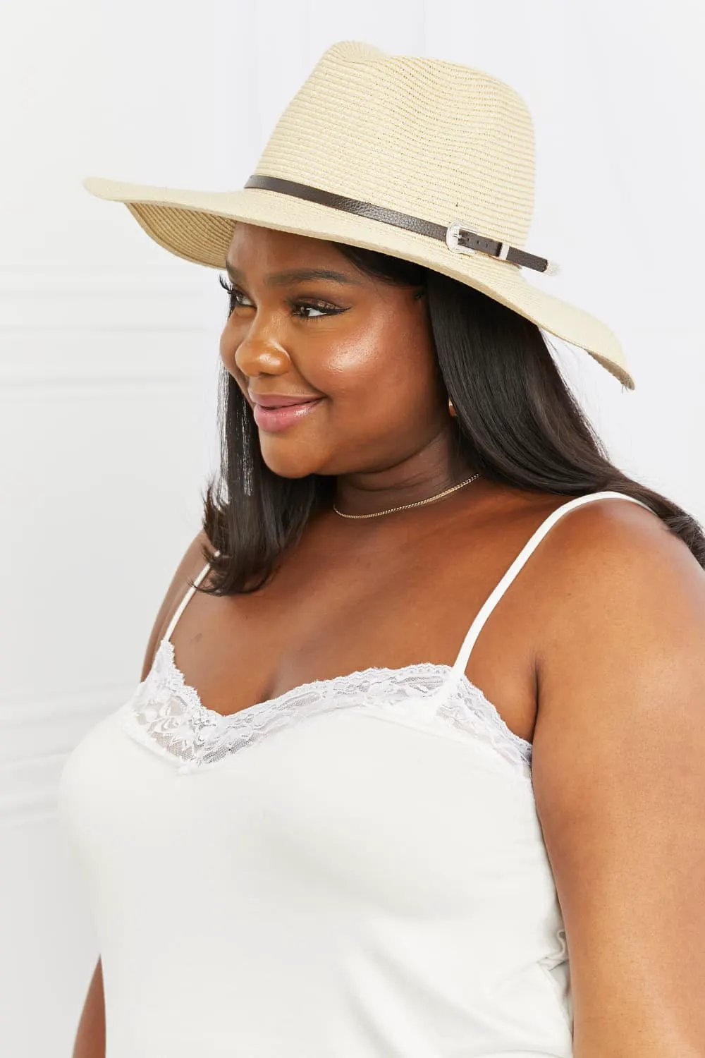 Fame Boho Summer Straw Fedora Hat by Fame