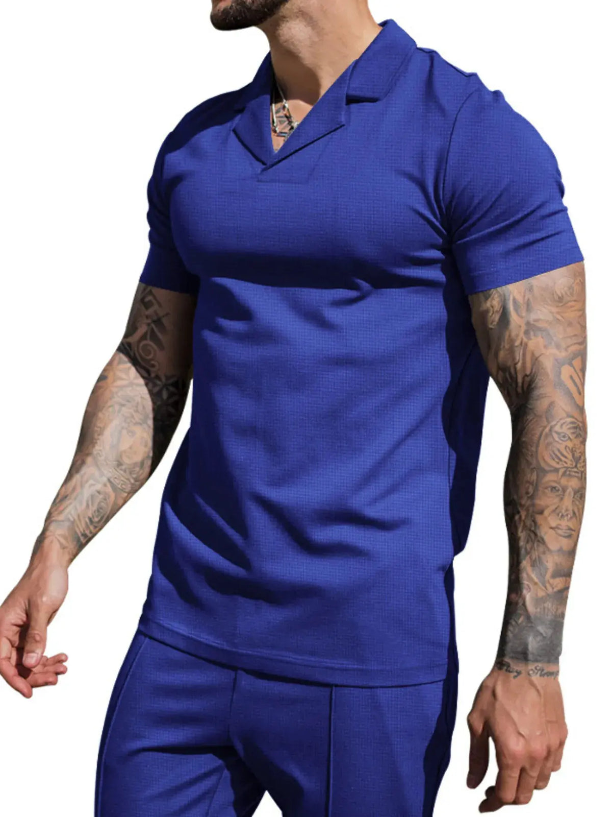 Men's Plus Size Short Sleeve Top and Shorts Set by Trendsi