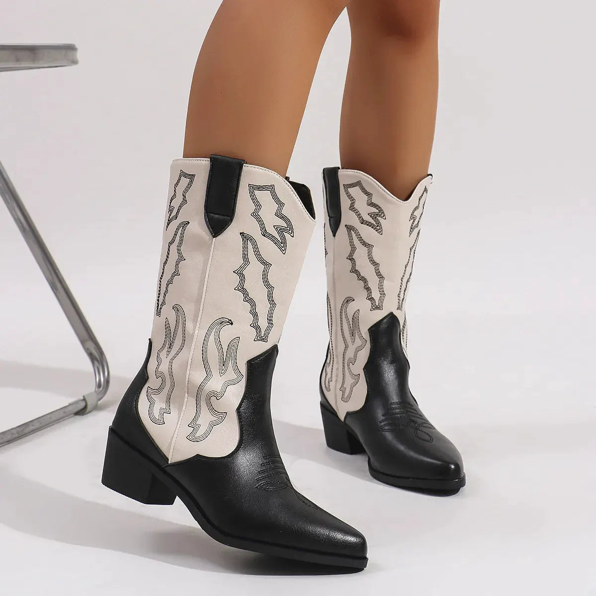 Point Toe Block Heels Boots by Partner Label