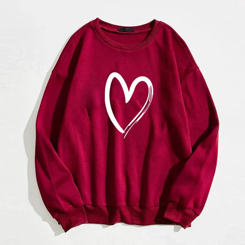 Printed Heart Trendy Sweater For Women by Maiden-Art