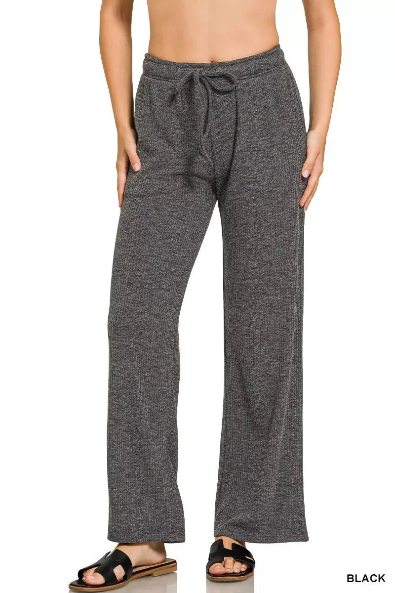 Zenana Ribbed Drawstring Lounge Pants by Zenana