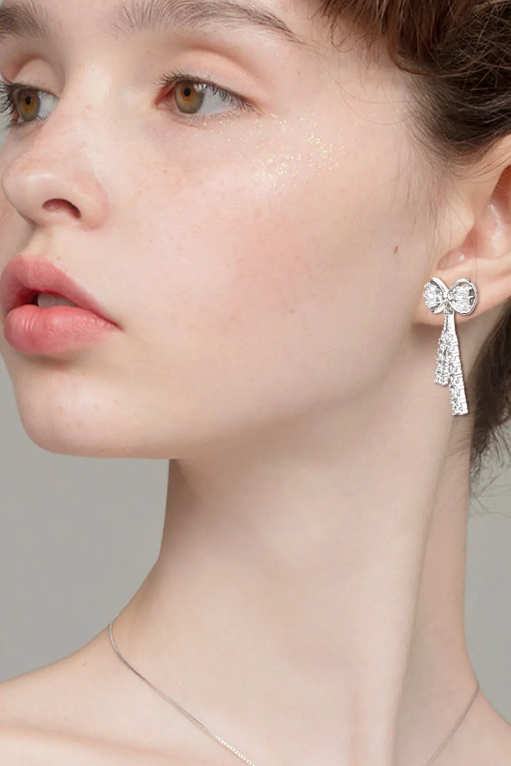 1.12 Carat Moissanite 925 Sterling Silver Bow Earrings by Partner Label