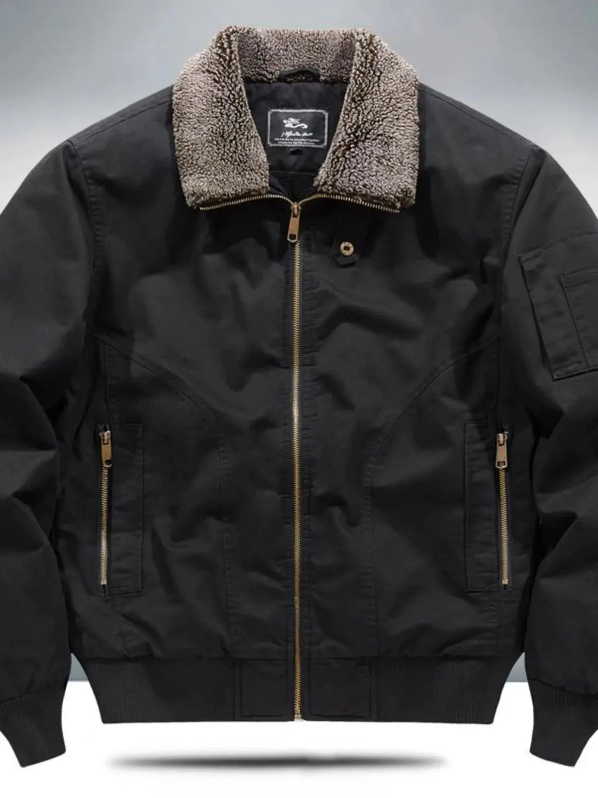 Men's Plus Size Sherpa Lined Zip Up Jacket by Partner Label