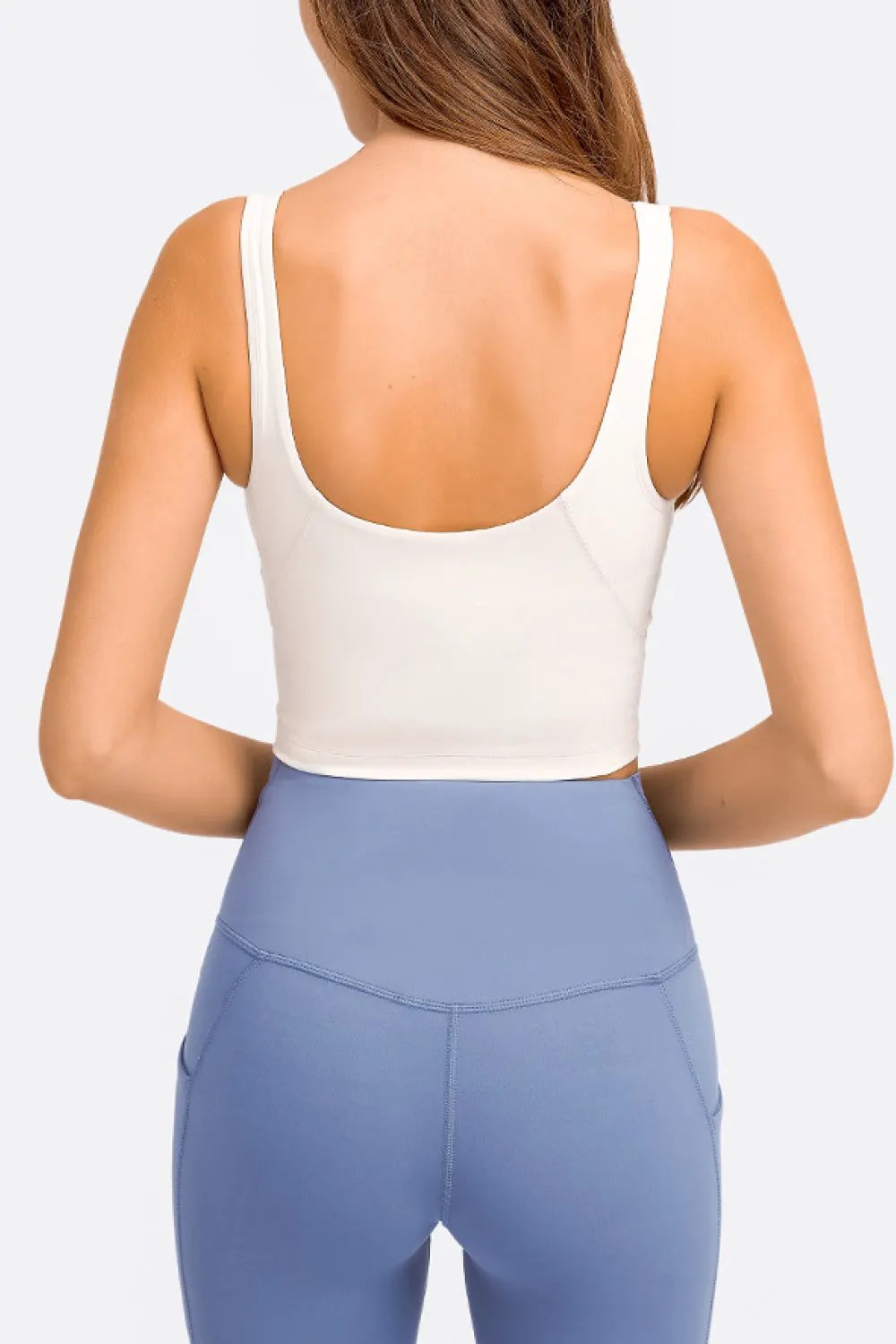 Millennia Deep V-Neck Crop Sports Bra by Millennia