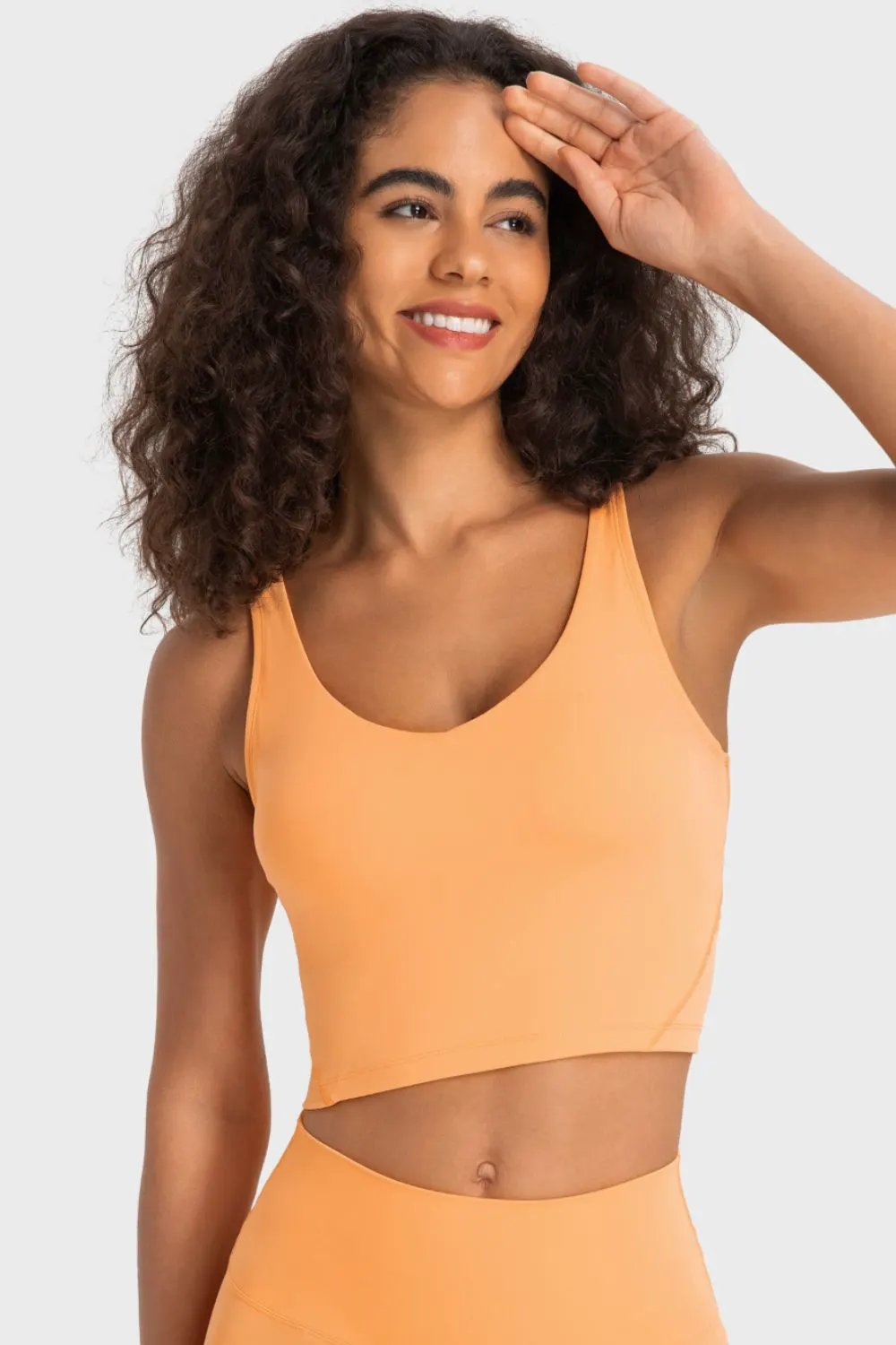 Millennia Deep V-Neck Crop Sports Bra by Millennia