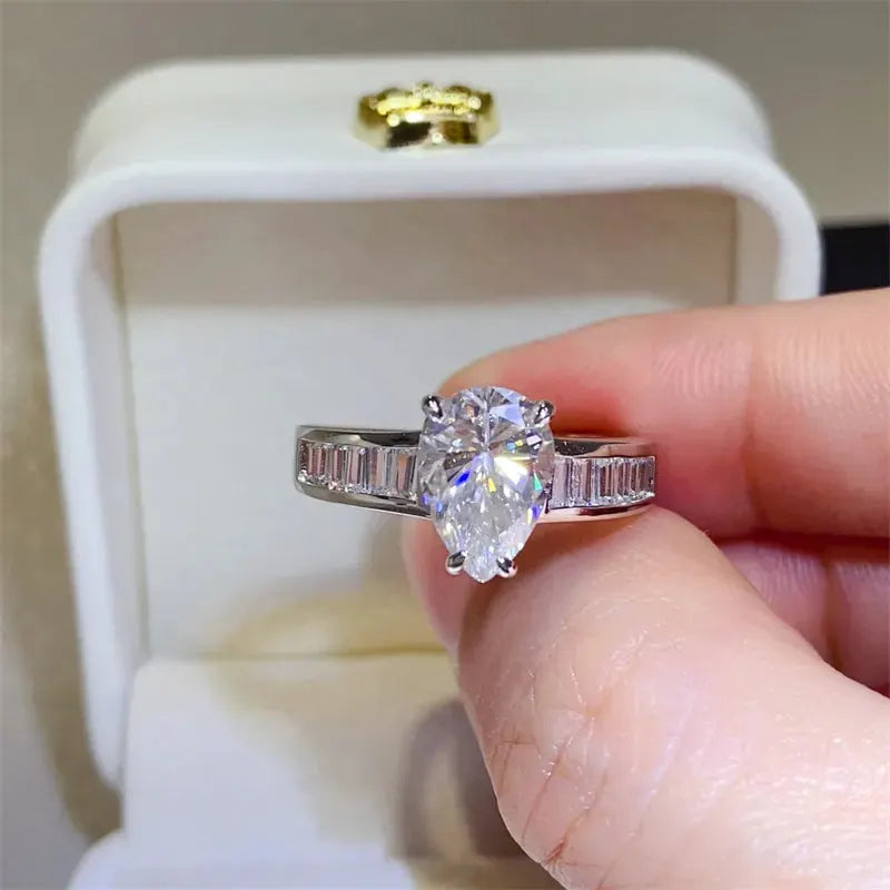 3 Carat Moissanite 925 Sterling Silver Ring by Partner Label