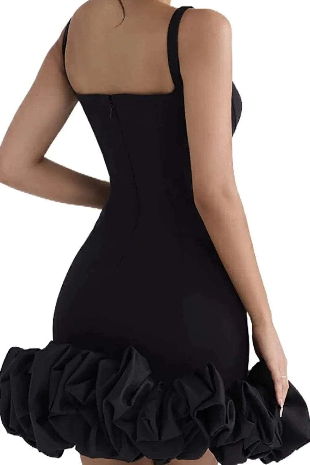 Ruched Square Neck Sleeve Mini Dress by Equanimity Essence