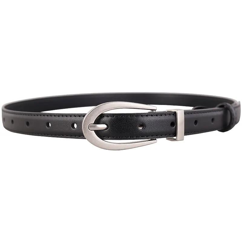 Leather Skinny Belt by Trendsi