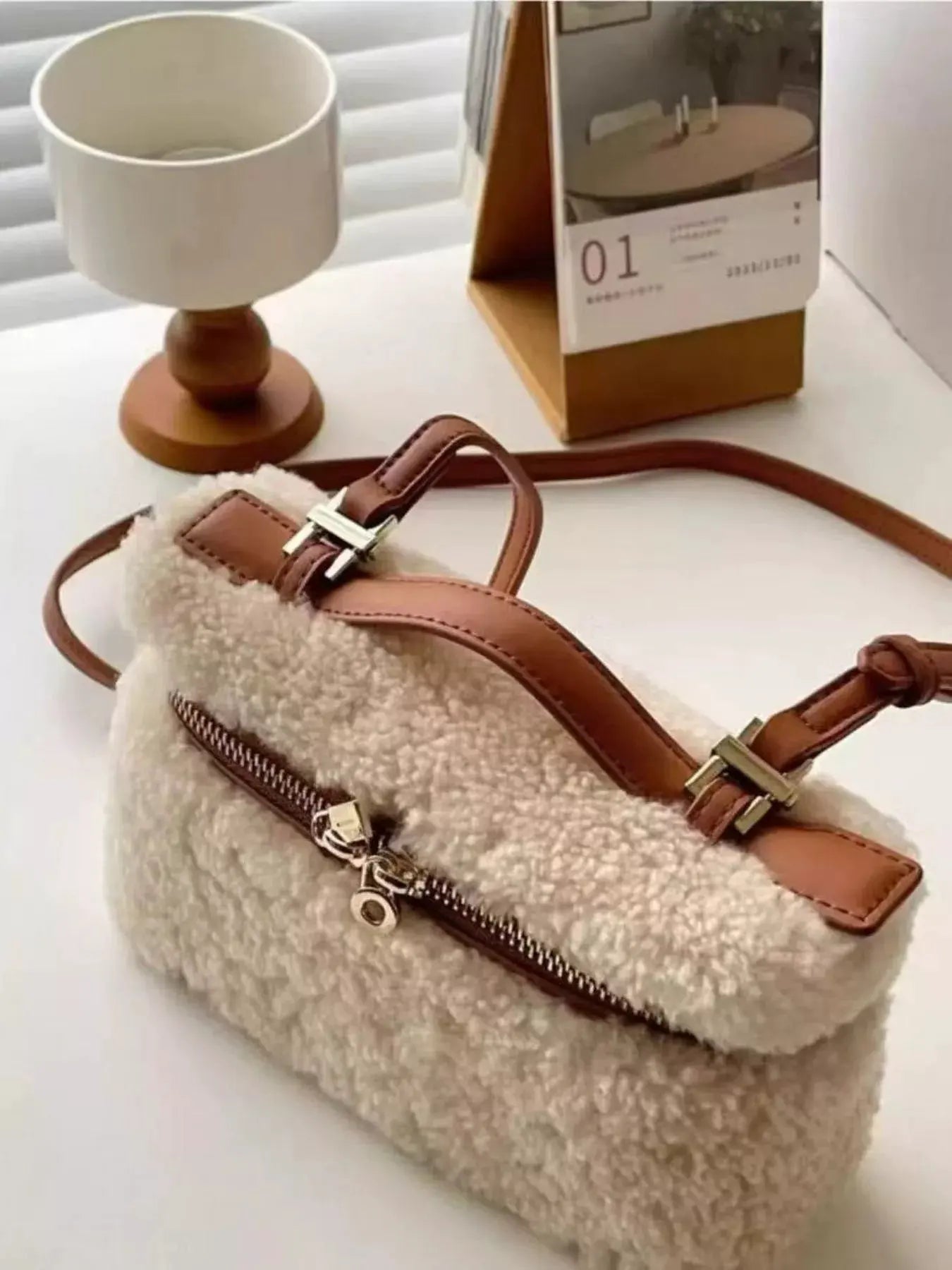 Lamb Wool Crossbody Bag by Partner Label