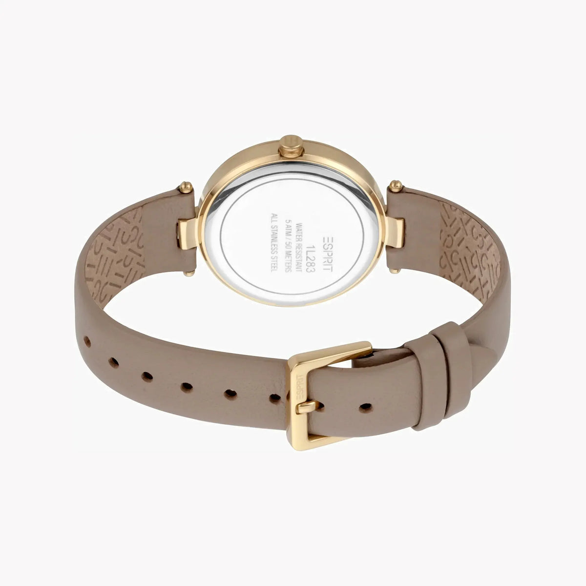 Esprit Women's Beige Leather Watch, Silver Dial | Es1l192m0025 by ESPRIT