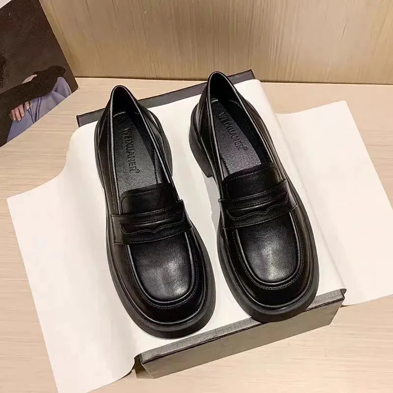 Round Toe Platform Loafers by Partner Label