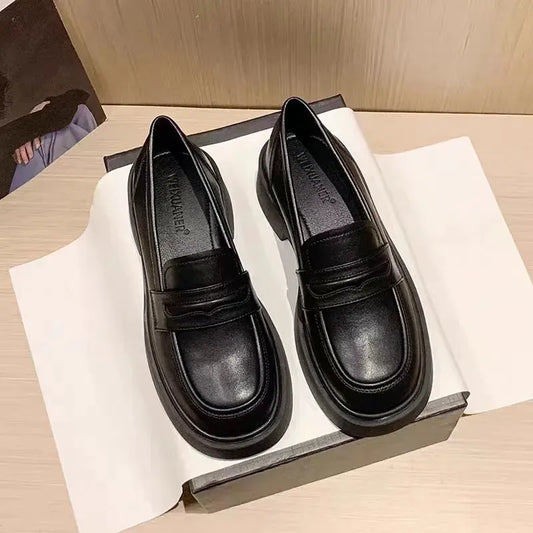 Round Toe Platform Loafers by Partner Label