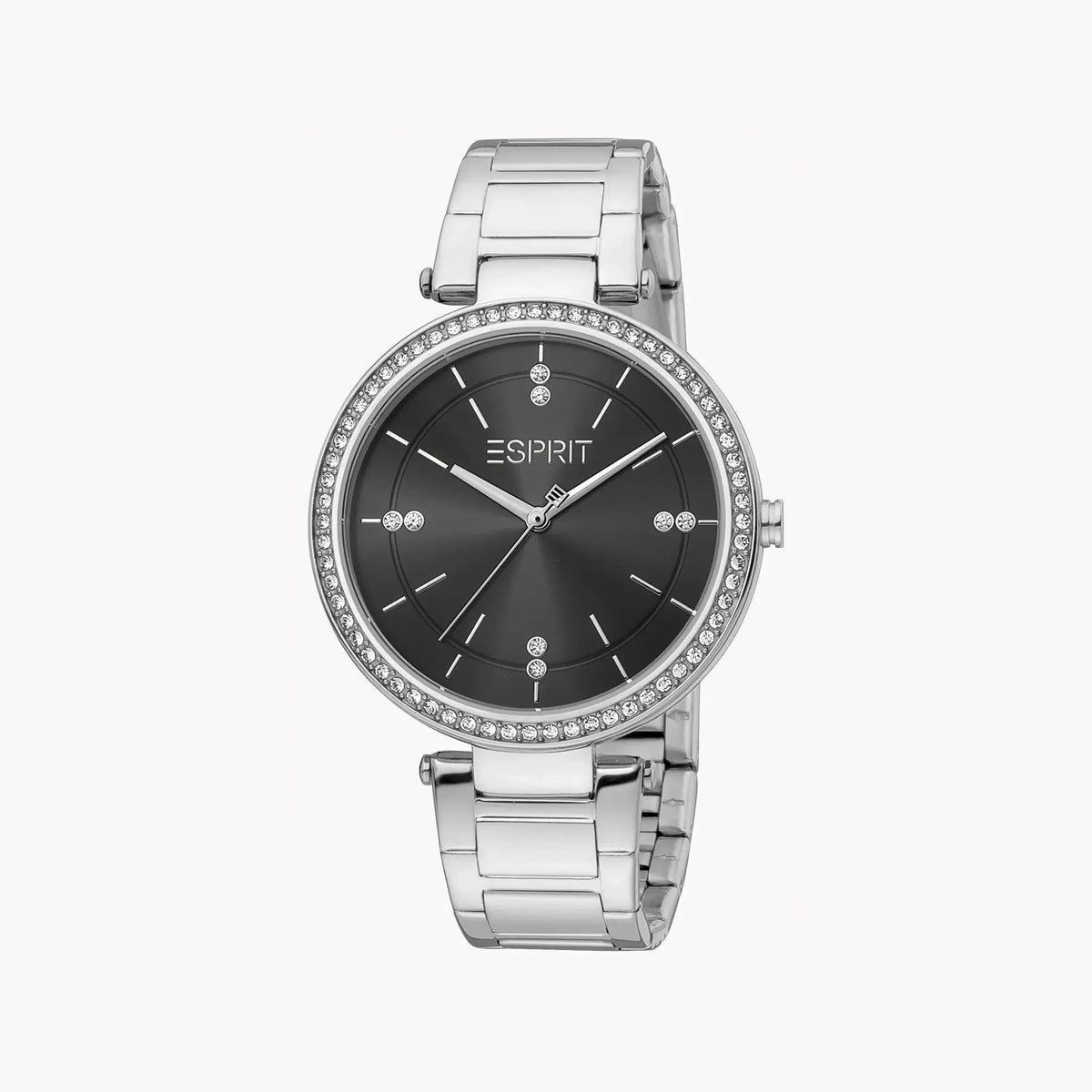 Esprit Women's Silver Stainless Steel Watch, Black Dial | Es1l100m0025 by ESPRIT