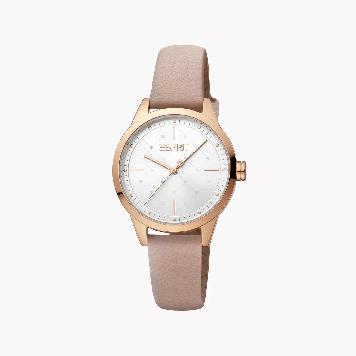 Esprit Women's Rose Faux Leather Watch, Silver Dial | Es1l123m0123 by ESPRIT