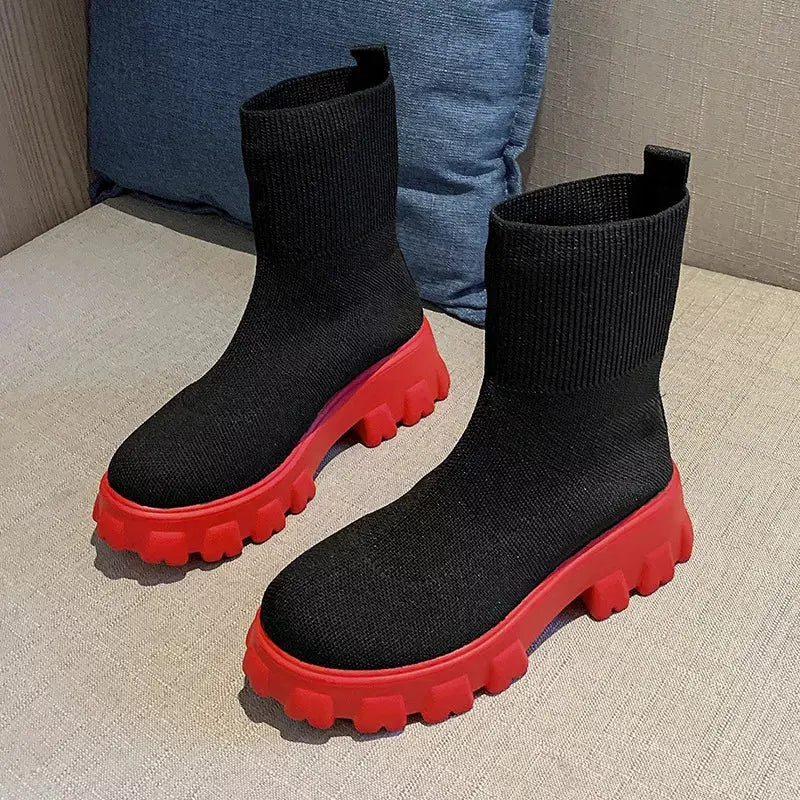 Round Toe Block Heels Boots by Partner Label