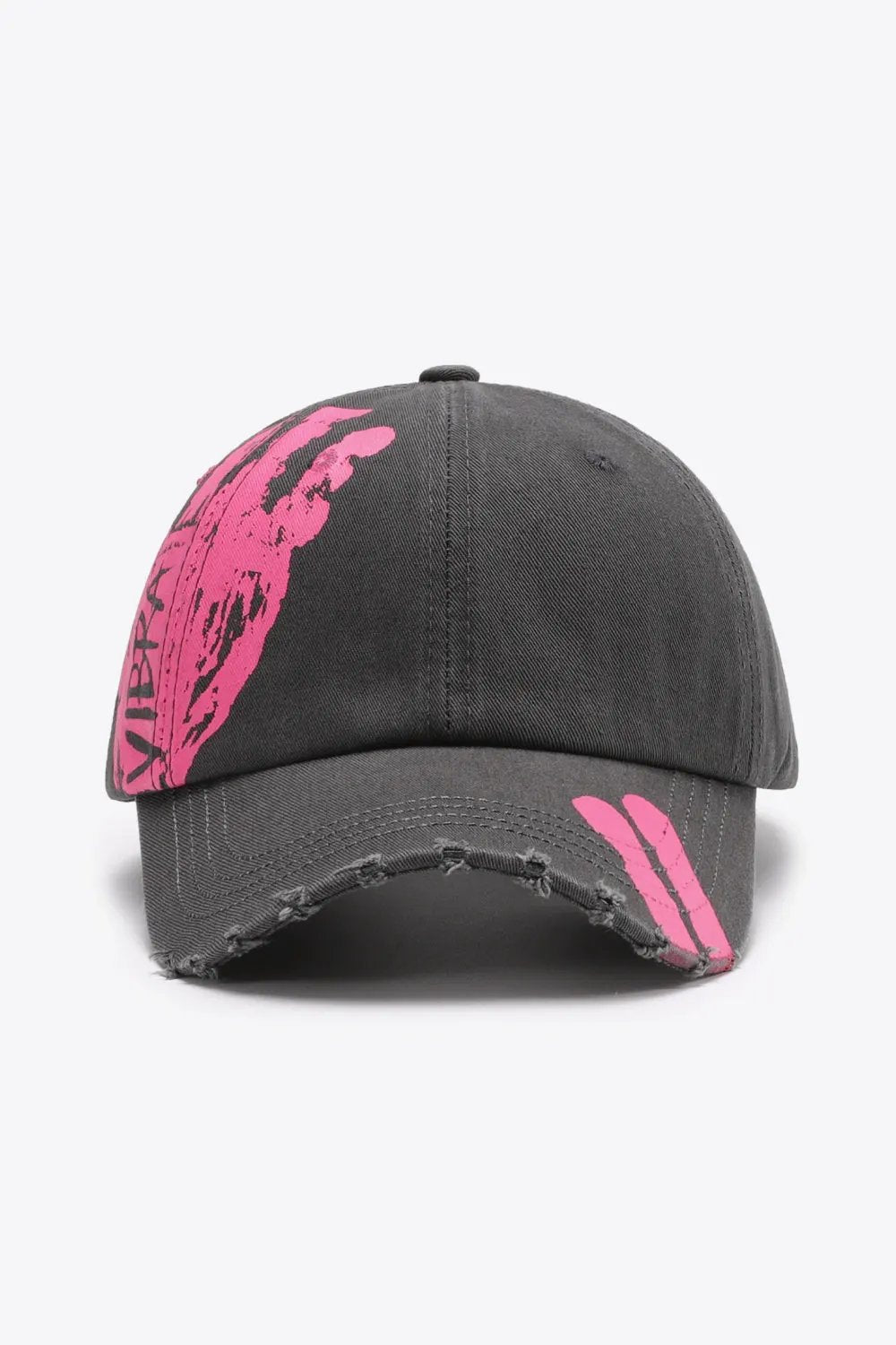 VIBRA Graphic Distressed Adjustable Baseball Cap by Partner Label