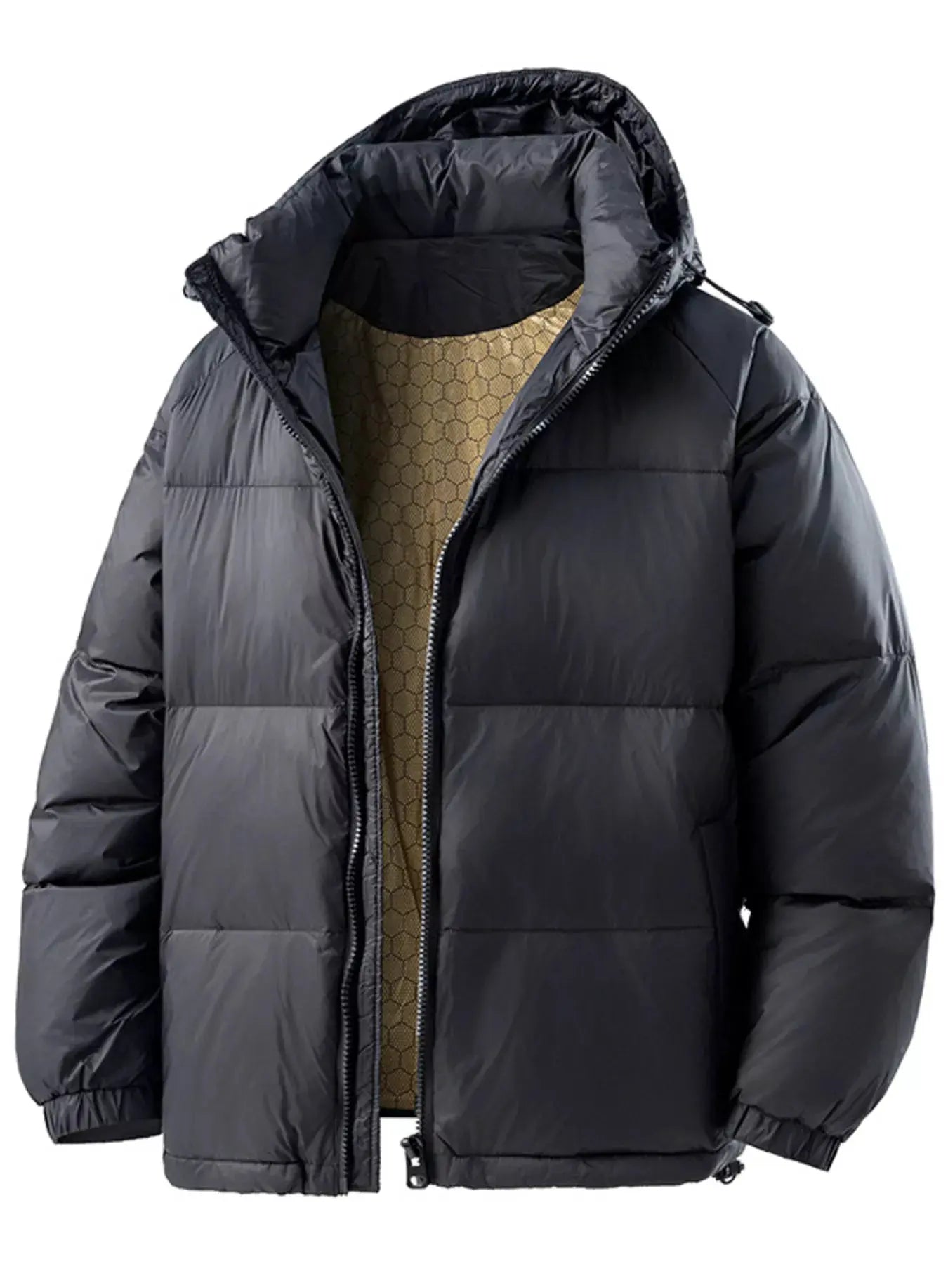 Men's Full Size Padded Hooded Puffer Jacket Plus Size by Partner Label