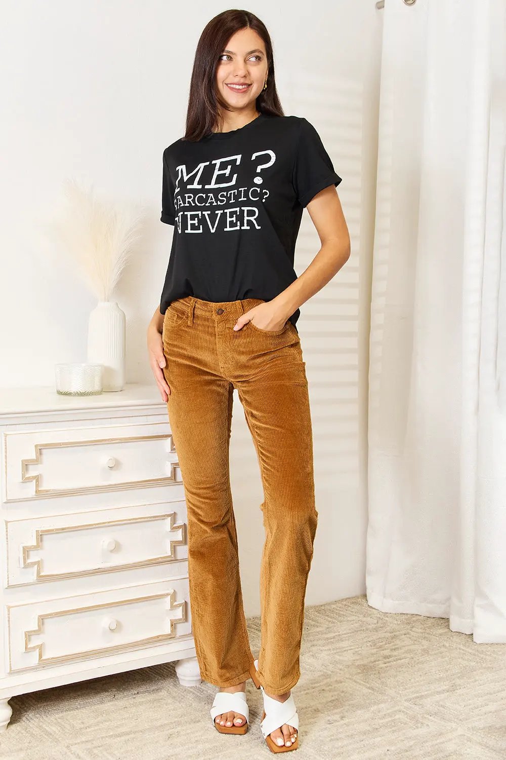 Simply Love Letter Graphic Round Neck T-Shirt by Partner Label