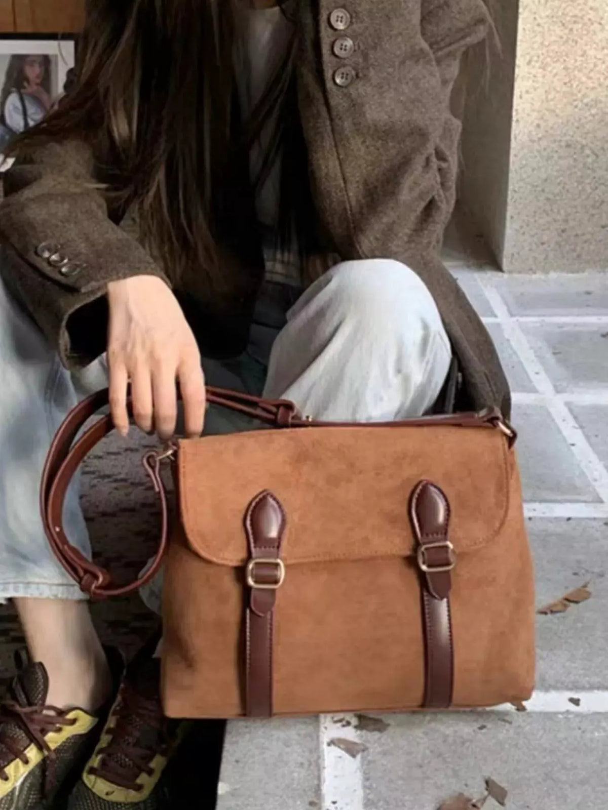 Double Buckle Crossbody Bag by Partner Label