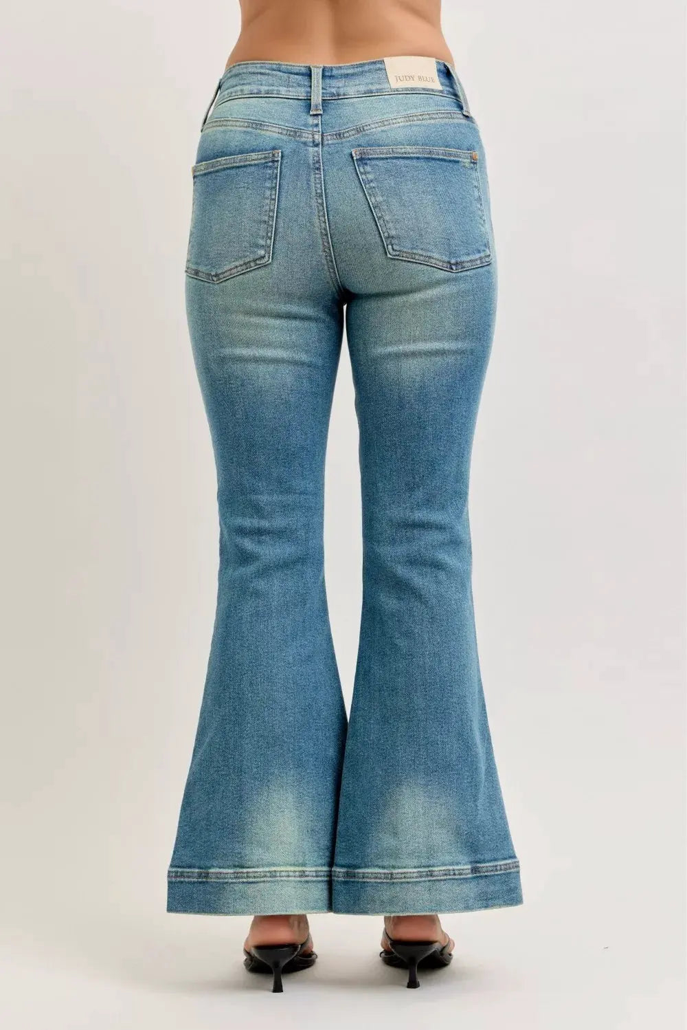 Judy Blue High Waist Vintage Wash Flare Jeans by Judy Blue