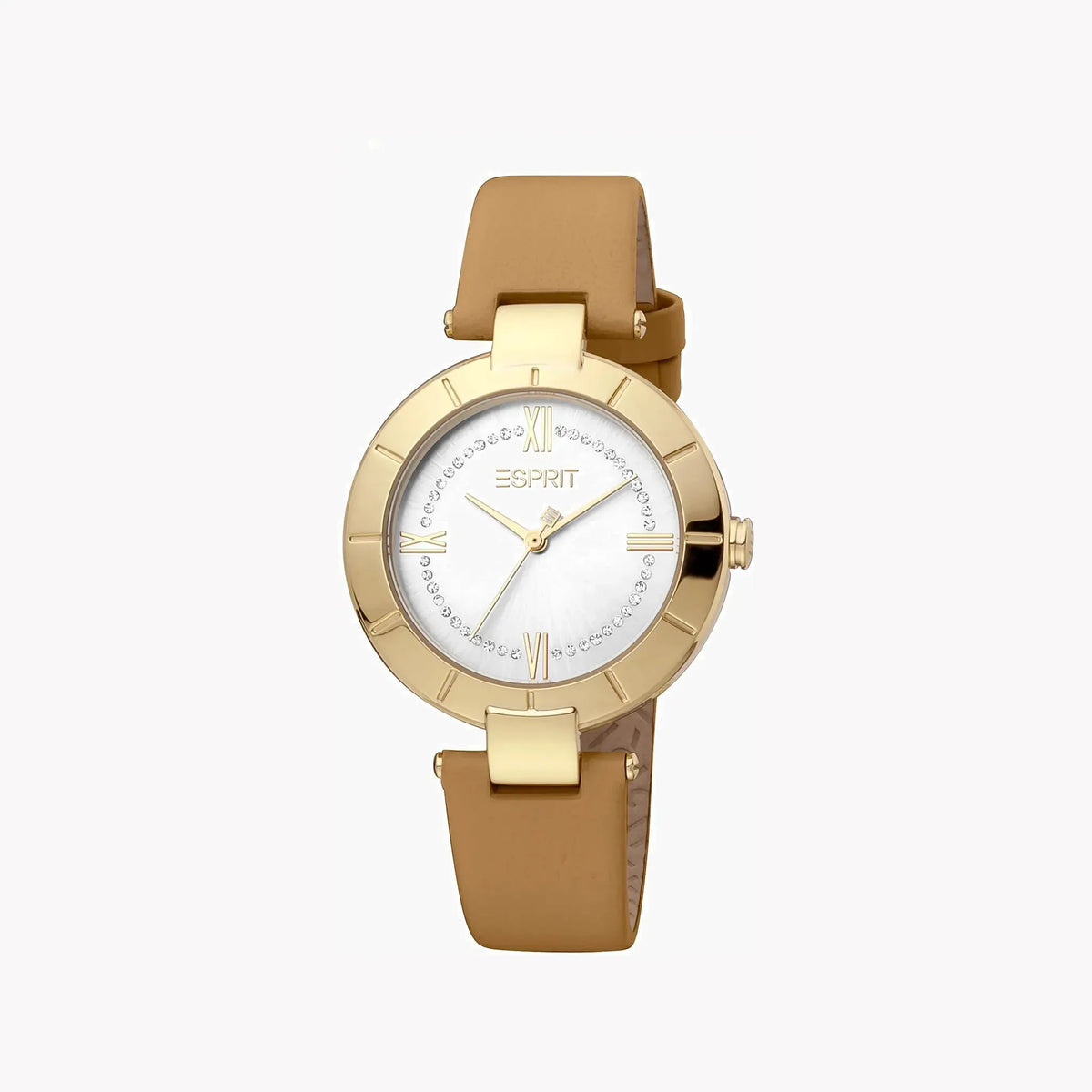 Esprit Women's Brown Leather Watch, Silver Dial | ES1L287L0025 by ESPRIT