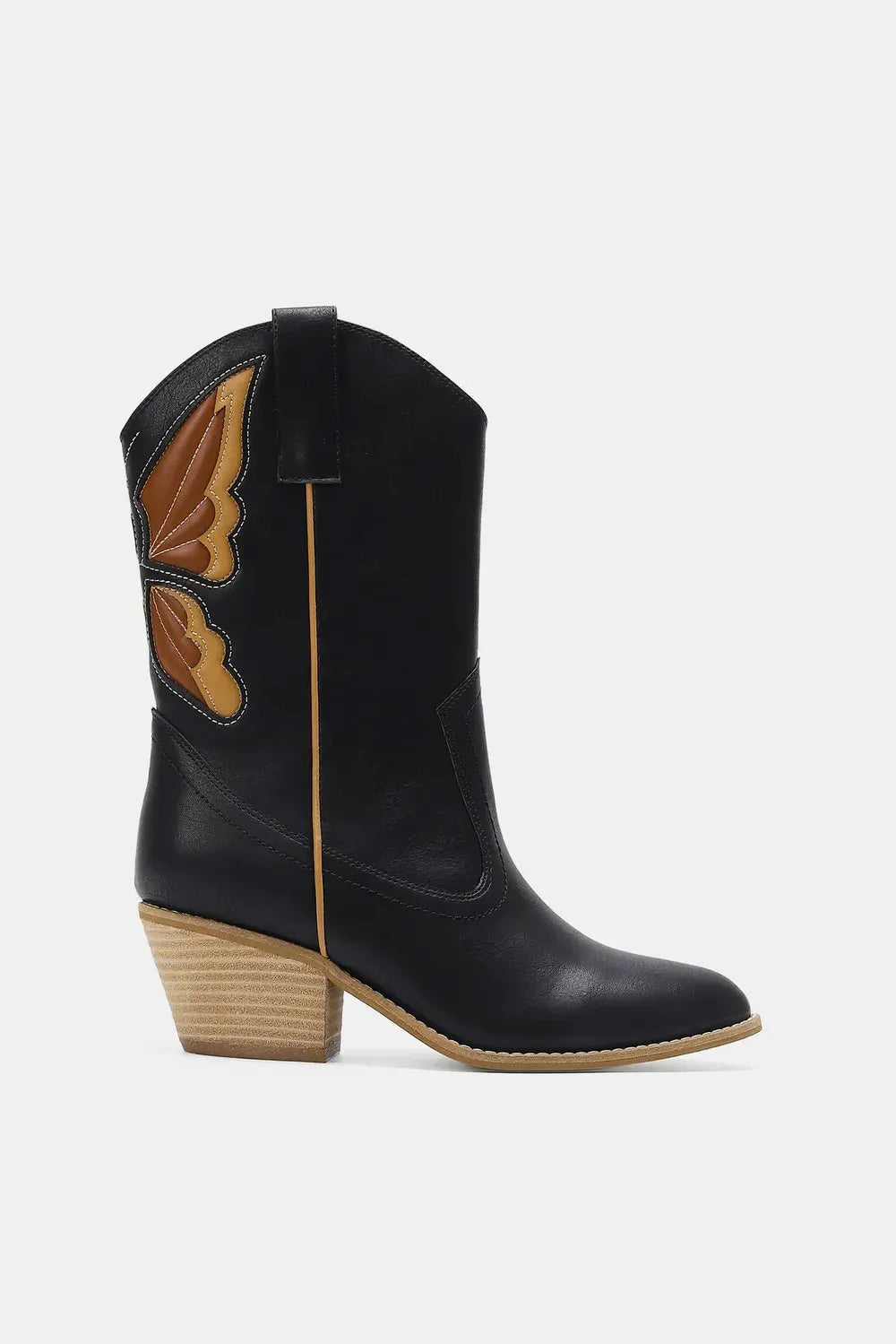 Beast Fashion Butterfly Cut Detail Point Toe Boots by Beast Fashion