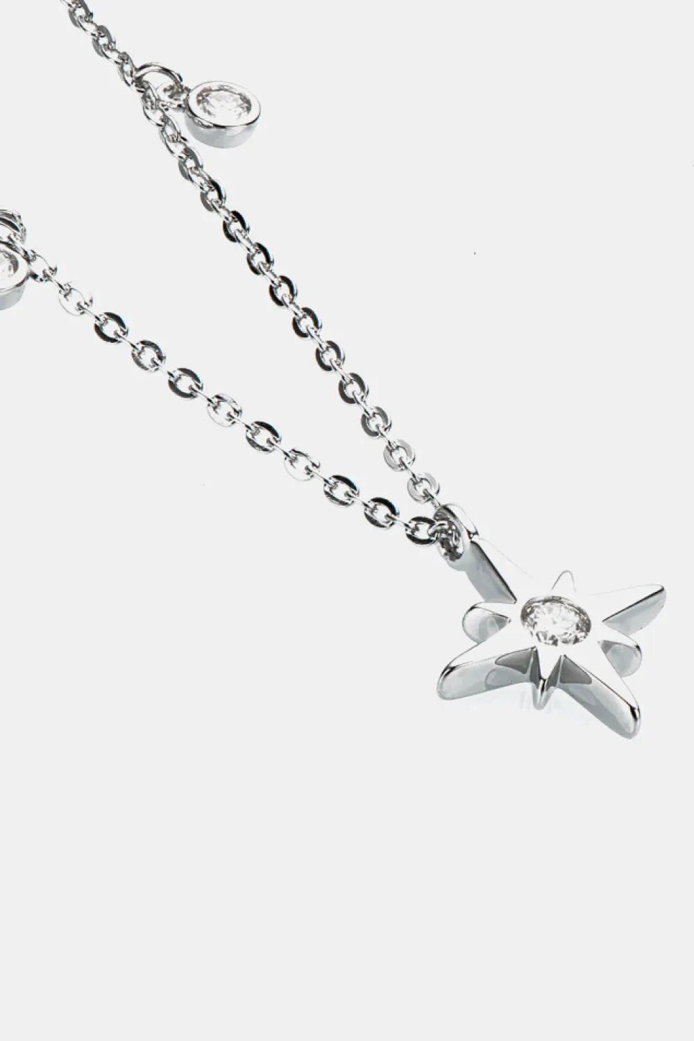 Moissanite North Star Pendant 925 Sterling Silver Necklace by Partner Label