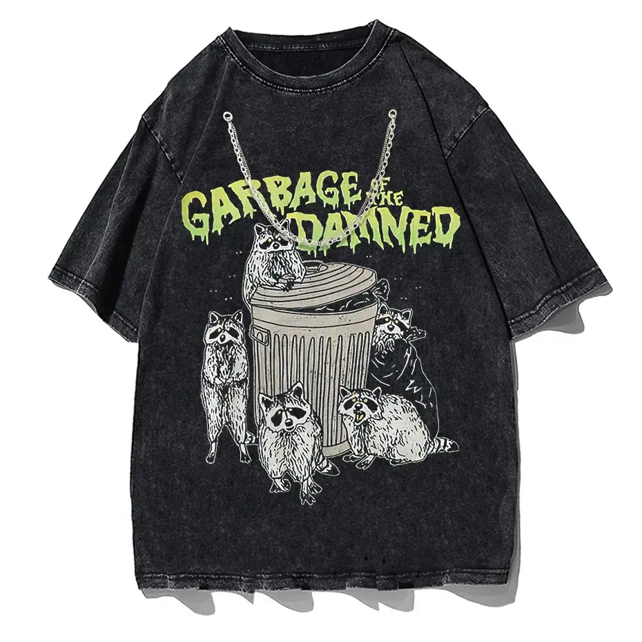 Vintage Raccoon Graphic T-Shirt Men High Street Streetwear by Vimost Shop