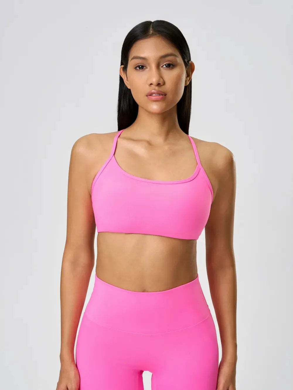Millennia Crisscross Back Scoop Neck Active Cami with Detachable Chest Pads by Millennia