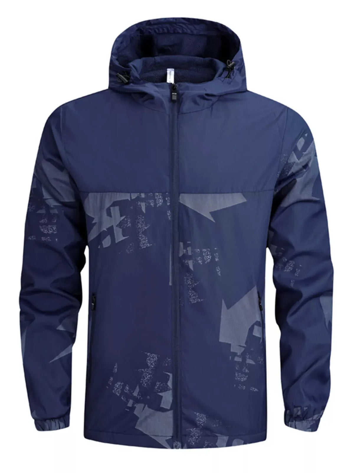 Men's Plus Size Lightweight Hooded Windbreaker Jacket by Partner Label