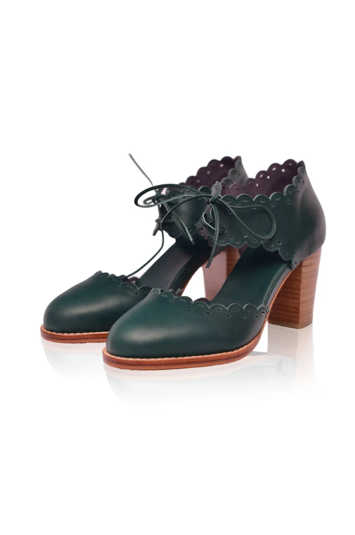 Dance Queen Scalloped Leather Heels by ELF
