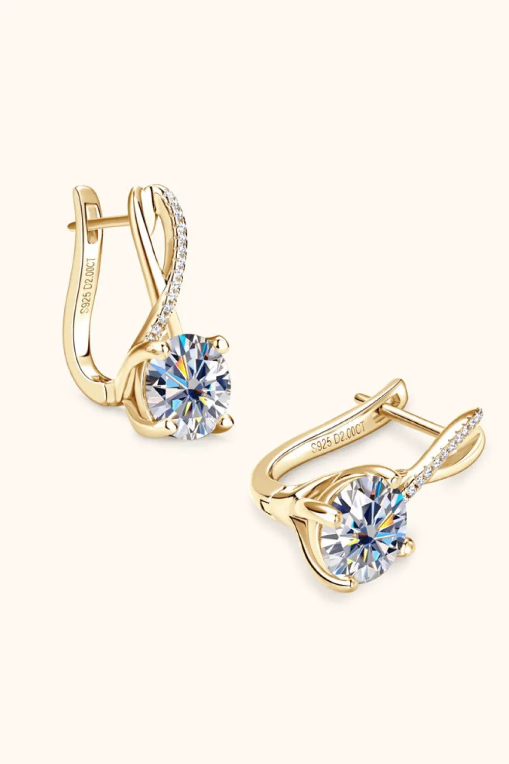 4 Carat Moissanite 925 Sterling Silver Earrings by Partner Label