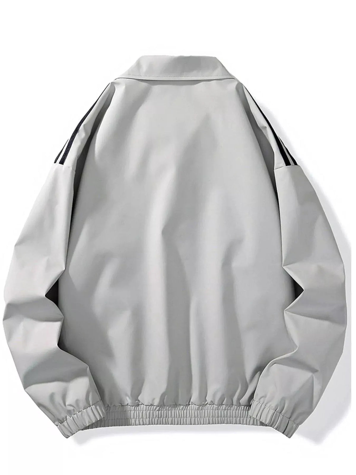 Men's Plus Size Striped Zip Up Jacket by Trendsi