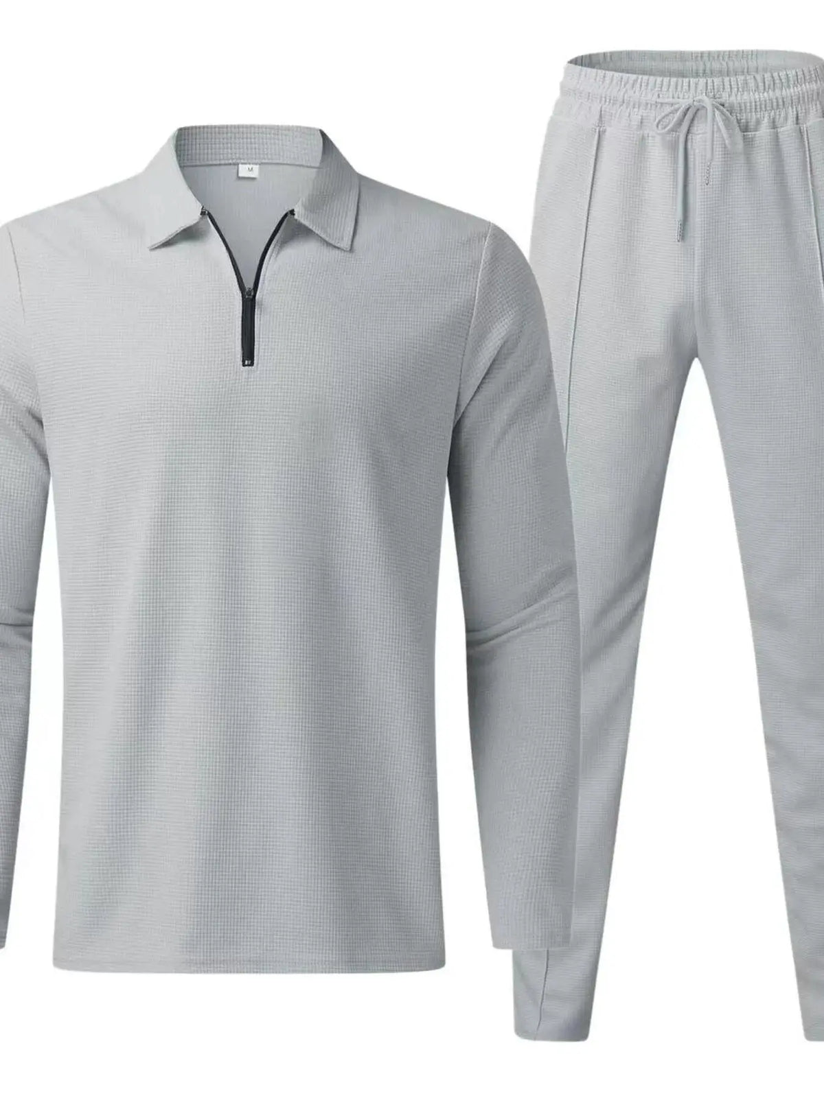 Men's Full Size Long Sleeve Top and Pants Set Plus Size by Trendsi