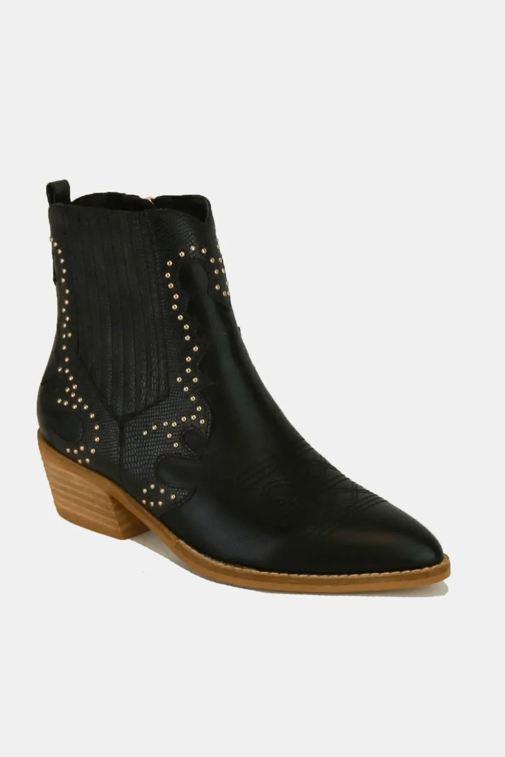 Beast Fashion Studded Detail Point Toe Boots by Beast Fashion
