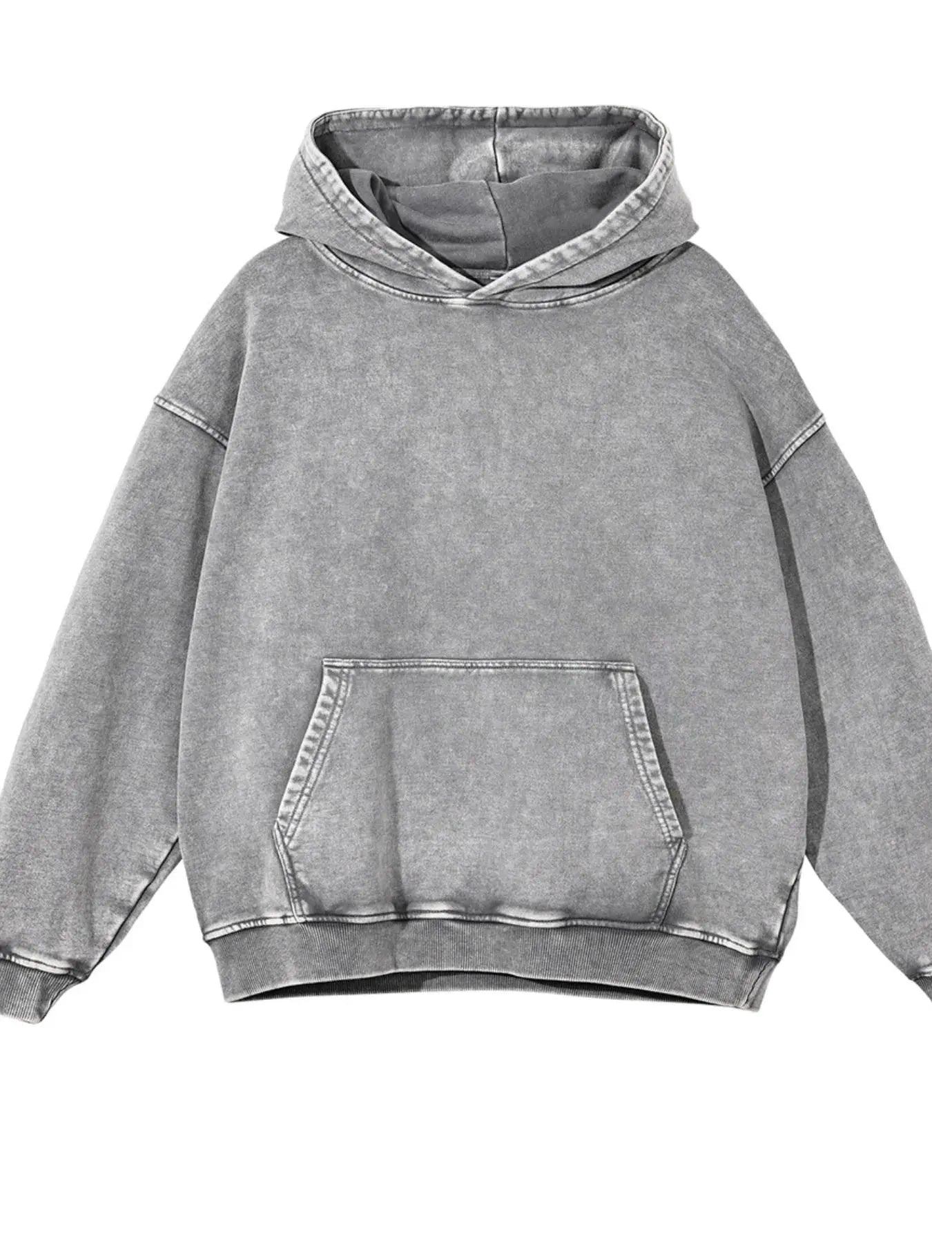Men's Washed Oversized Long Sleeve Hoodie by Trendsi