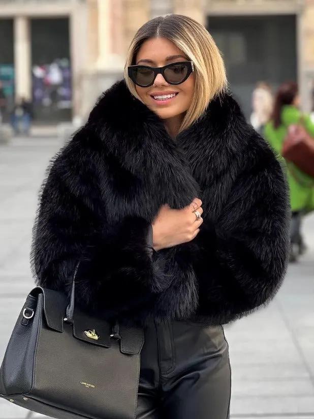 Winter Plush Coat Fashion Warm Thicken Fluffy Lapel Jacket Outwear Casual Long Sleeve Tops Womens Clothing by Maiden-Art