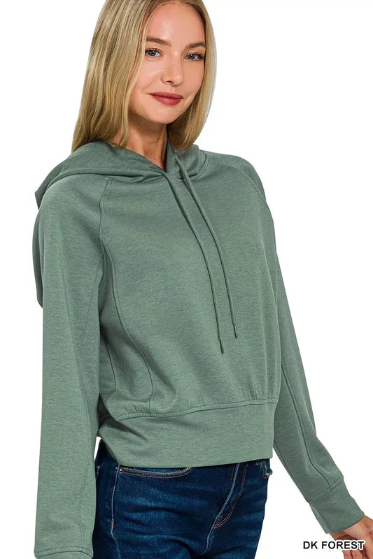 Zenana Drawstring Scuba Hoodie by Zenana