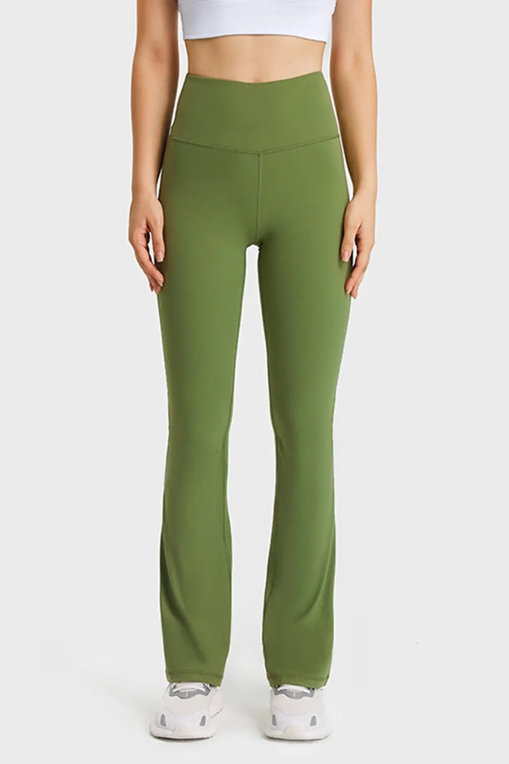 Millennia Elastic Waist Flare Yoga Pants by Millennia