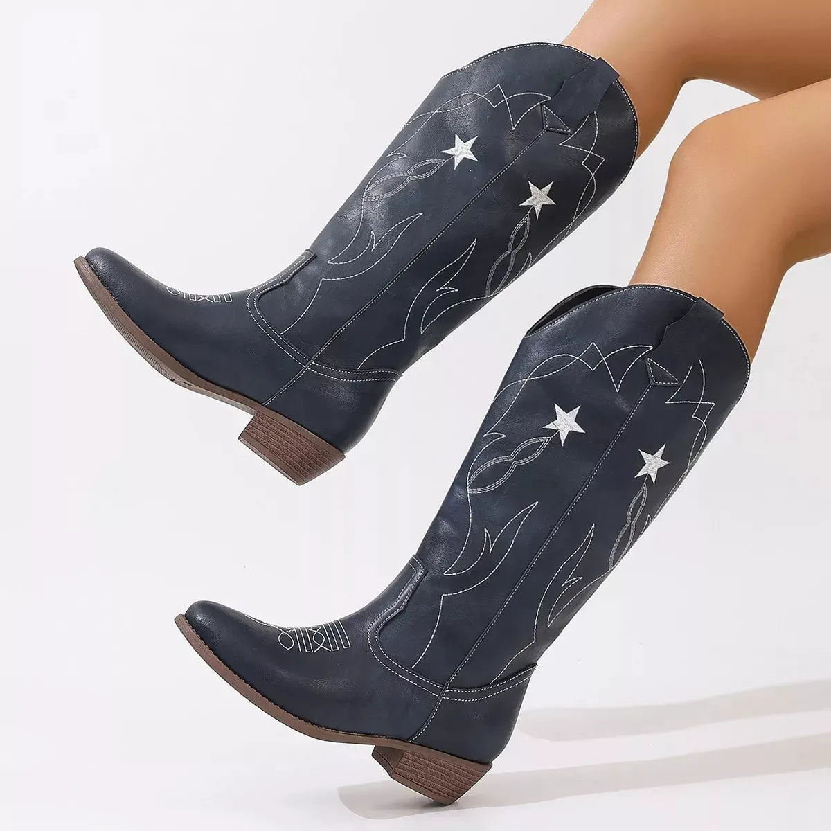Western Star Embroidered Cowboy Boots by Partner Label