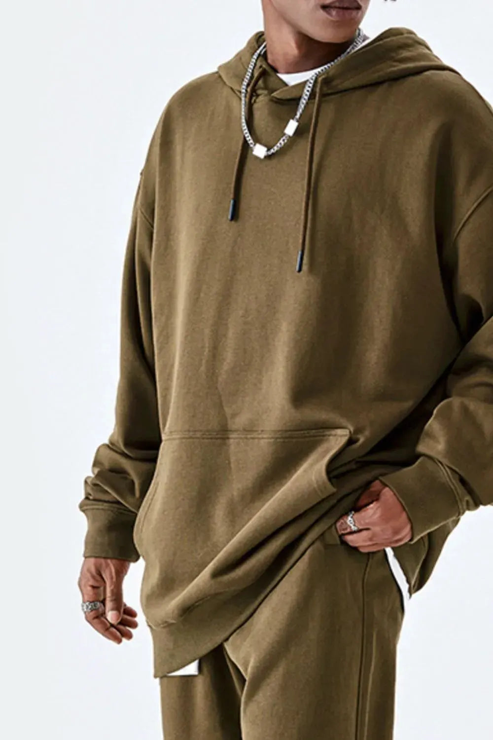 Men's Drawstring Kangaroo Pocket Hoodie by Partner Label
