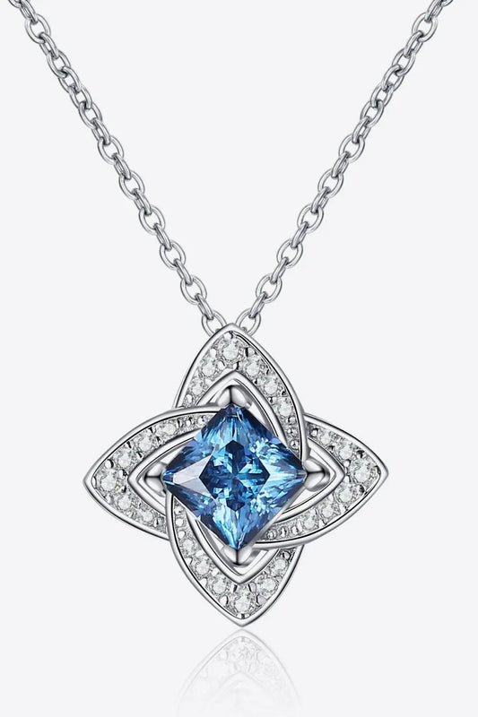 1 Carat Moissanite Floral Pendant Necklace by Partner Labels