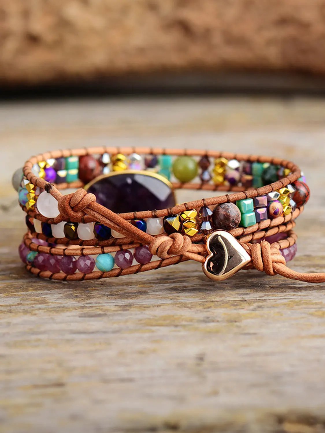 Triple-Layer Amethyst Bracelet by Partner Label