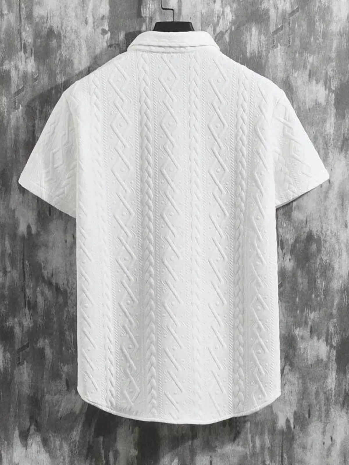 Men's Textured Knit Short Sleeve Polo & Shorts Set by Trendsi
