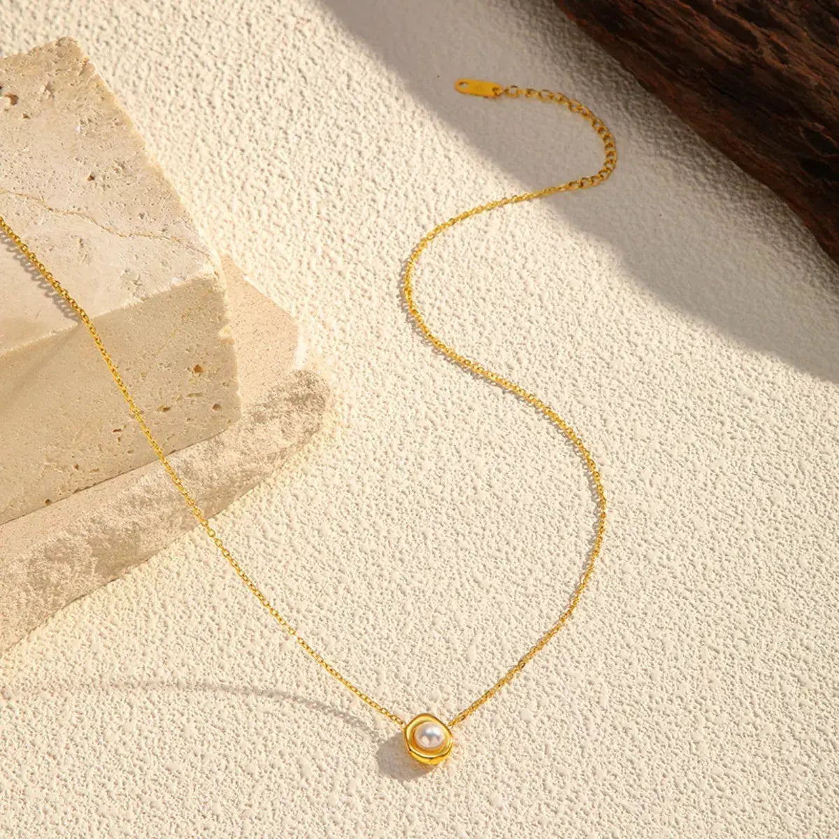 18K Gold-Plated Pearl Necklace by Partner Labels