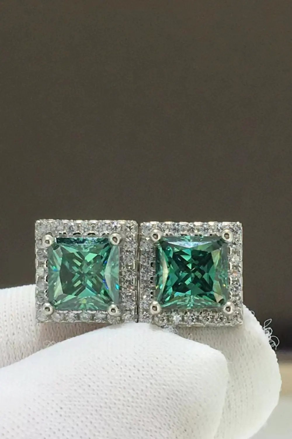 2 Carat Moissanite Square Stud Earrings by Partner Label