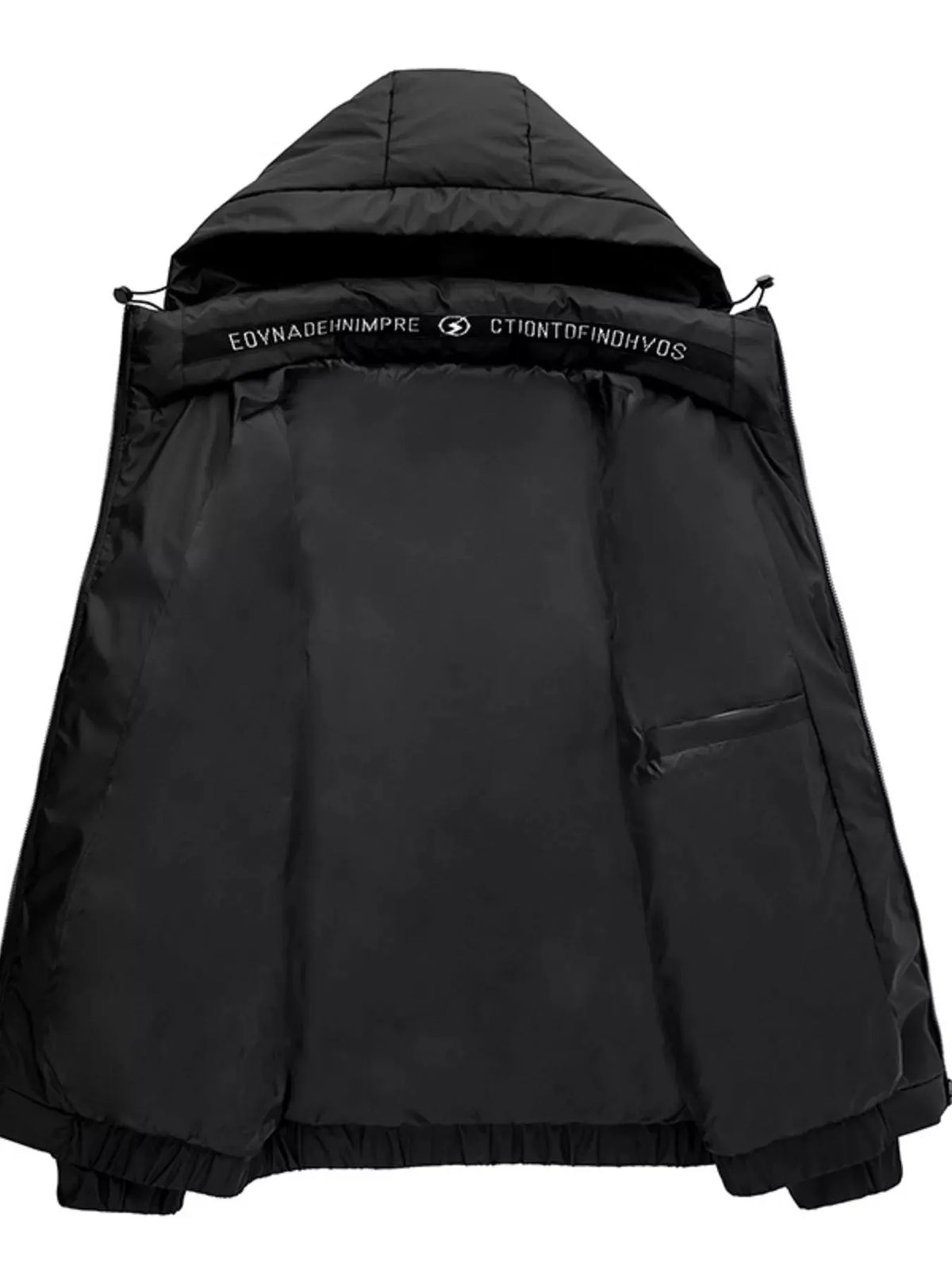 Men's Plus Size Hooded Padded Puffer Jacket by Partner Label