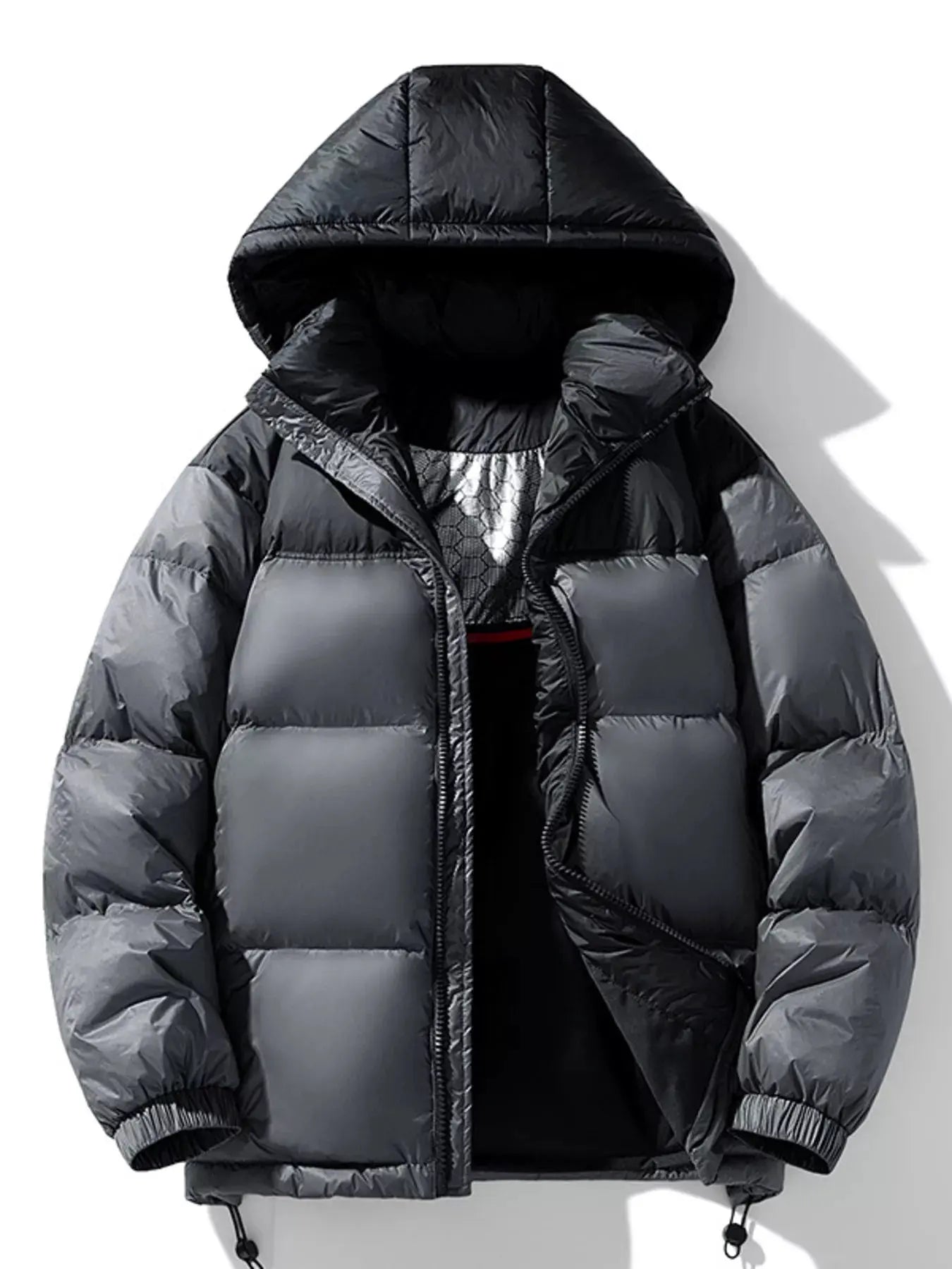 Men's Full Size Hooded Padded Puffer Jacket Plus Size by Partner Label